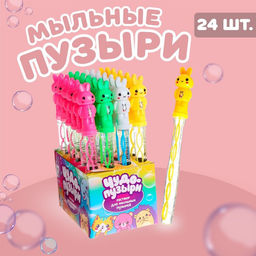 Цена за 24 шт. Мыльные пузыри Зайчик МИКС