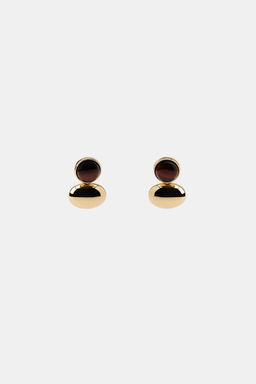 DOUBLE BALL STONE EARRINGS - Zara фото 3