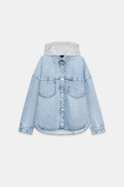 CAZADORA Z1975 DENIM OVERSIZE CAPUCHA / Azul claro - Zara фото 9