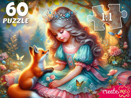 Puzzle 60 элементов "Принцесса с лисичкой" (Х60-8262)