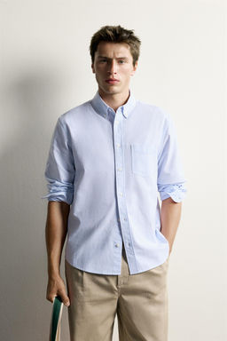CAMISA REGULAR FIT ESTRUCTURA OXFORD / rayas - Zara фото 2