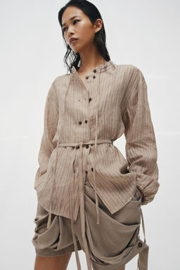 CAMISA LINO RAYAS ZW COLLECTION / Rayas