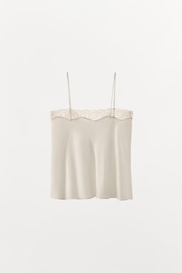 LACE SILK CAMISOLE TOP - Zara фото 5