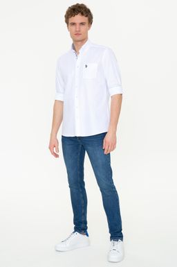 U. S. Polo Assn Мужская белая рубашка с длинным рукавом - U.s. polo assn фото 6
