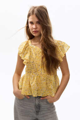 Frill-trimmed cotton top - H&m фото 4
