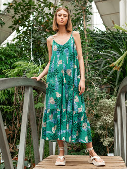 САРАФАН ЖЕНСКИЙ цветы на зеленом 152569