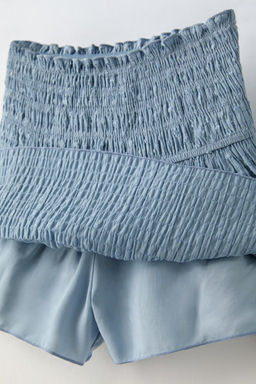 DOTTED MESH SKIRT WITH ELASTICATED DETAILS - Zara фото 3