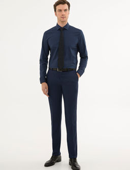 Lacivert Slim Fit Uzun Kollu Basic G_mlek