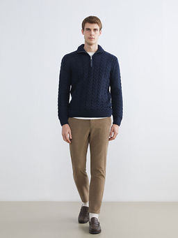 Dik Yaka Erkek Triko Kazak