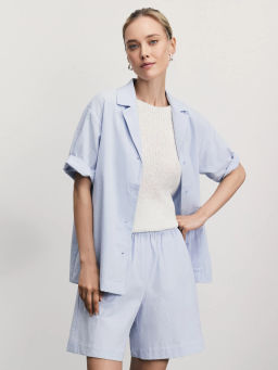 Рубашка с коротким рукавом из фактурного хлопка / Zarina