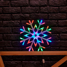 ULD-H4040-048/DTA RGB IP20 SNOWFLAKE Фигура светодиодная Снежинка, 40х40см. Подвесная. 48 светодиодов. RGB свет. Провод прозрачный. TM Uniel - Volpe фото 6
