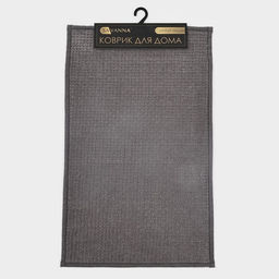 Коврик для ванной и туалета SAVANNA, полиэстер, 80?50 см, серый  фото 6