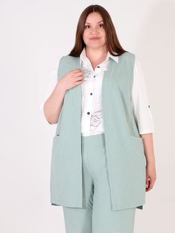 Летний жилет офисный женский больших размеров - Almond фото 4