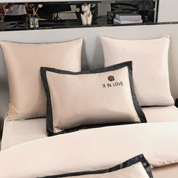 Комплект постельного белья Сатин-Шелк Я IN LOVE на резинке LVR007 Дуэт Семейный 4 Наволочки 160*200*30;140*200*30 - Ситрейд фото 8
