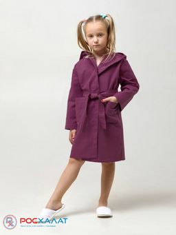 Детский вафельный халат с капюшоном сухая роза В-07 (29)