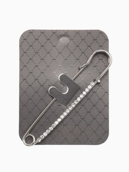 Булавка Классика широкая, 7.5 см, цвет белый в серебре