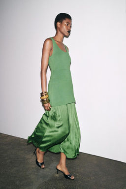 PLEATED KNIT COMBINATION DRESS - Zara фото 6