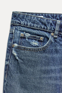 HIGH-WAIST TRF STOVE PIPE FOLDED JEANS - Zara фото 7