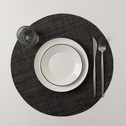 Цена за 12 шт. Салфетка сервировочная на стол Ди, d=38 см, цвет тёмно-коричневый