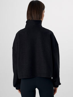 Свитшот женский черный из флиса