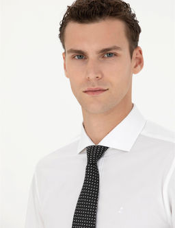 Beyaz Slim Fit Uzun Kollu G_mlek