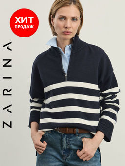 Джемпер на молнии в полоску / Zarina