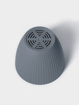 Горшок для цветов с поддоном Ribbed, пластиковый, 13.5×13.5×12 см, серый