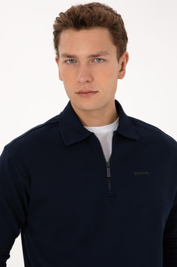 Erkek Regular Fit Yar_m Fermuarl_ Lacivert Basic Sweatshirt - U.s. polo assn фото 2