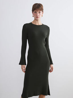 Bisiklet Yaka Triko Elbise