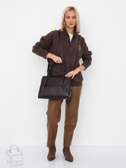 Сумка женская кожаная 2424Y coffee Polina&Eiterou