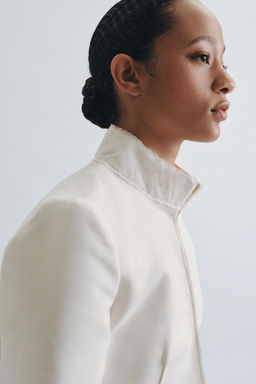 BLAZER ENTALLADA COMBINADA ZW COLLECTION / Crudo - Zara фото 4