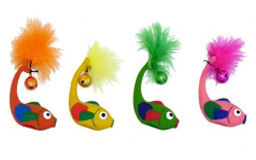 Игрушка "Рыбка с бубенцом", латекс, 11см (Latex fish with bell in assorted colours) 240002 240002