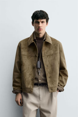 FAUX SUEDE REGULAR FIT JACKET - Zara фото 2