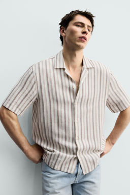 CAMISA REGULAR FIT JACQUARD RAYAS / Crudo - Zara фото 6