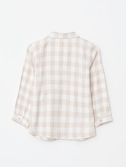 Uzun Kollu Ekose Desenli Erkek Bebek G?mlek