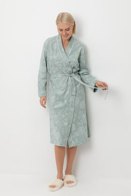 Е 50005/24/голубой прибой,кружевные цветы халат жен