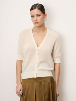 Кардиган женский из кашемира 4298 кремовый