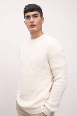 Standart Fit Normal Kesim Bisiklet Yaka Dokulu Triko Kazak - Defacto фото 3