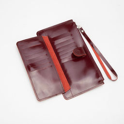 Кошелёк на молнии, с ручкой, цвет бордовый - Textura фото 4