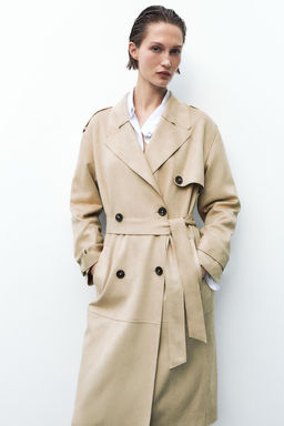 FAUX SUEDE TRENCH COAT - Zara фото 2