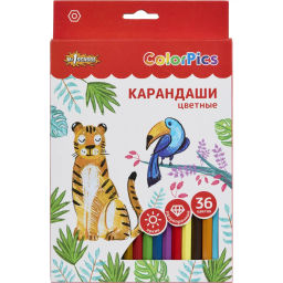 Карандаши цветные 36 цв 6-гран ColorPics в наборе