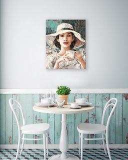 ФРЕЯ PNB/PLC-158 Набор для раскрашивания по номерам ( цветной холст ) 50 х 40 см Живописный портрет