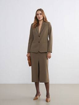 Beli Fermuarl? Ekose Y?rtma?l? Etek