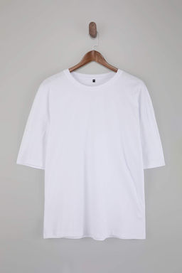 Buyuk Beden Siyah-Ekru Oversize 2li Paket %100 Pamuklu T-Shirt TMNSS24BF00042 - Trendyolmilla фото 9