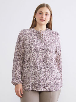 Ba?lamal? Yaka Desenli Bluz