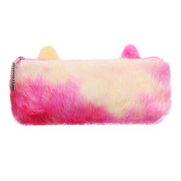 Пенал школьный меховой на молнии Calligrata «Кошечка», пушистый, с ушками, МИКС