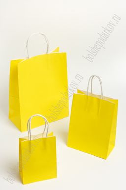 Пакет крафтовый 21*27*11 см (12 шт) SF-7176, желтый