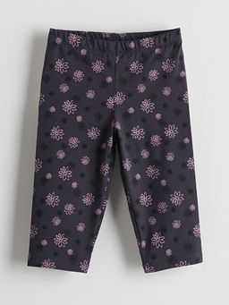 Beli Lastikli ?i?ekli K?z ?ocuk Tayt