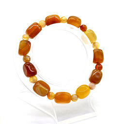 Браслет из агата тонированного прямоугольник 9*12мм цв.сепия