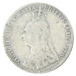 3 пенса 1890 года Великобритания